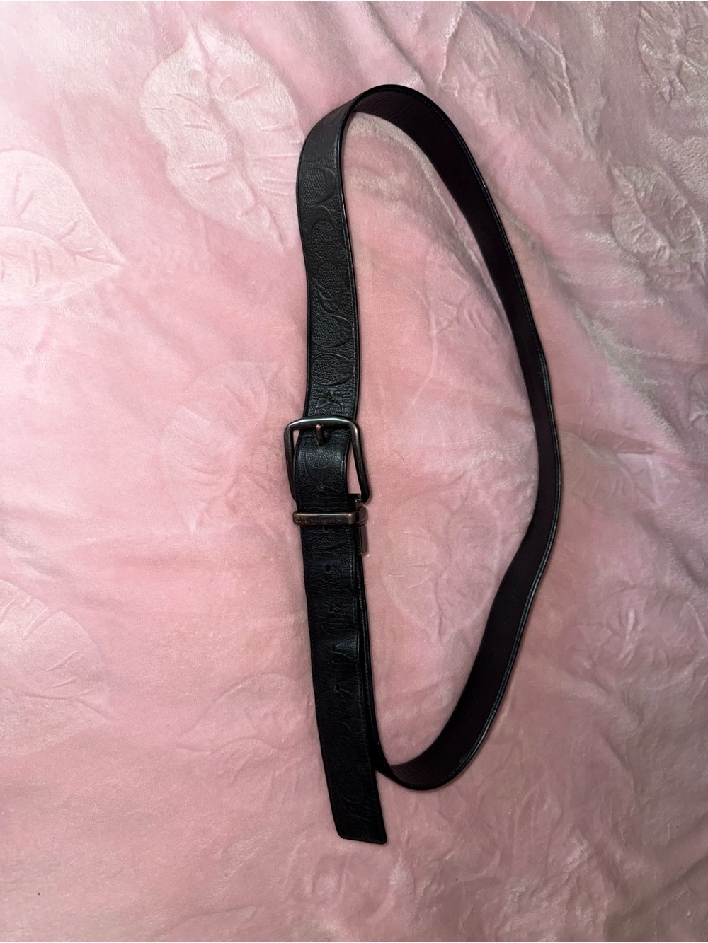 Coach Black Embossed Leather Women's Belt